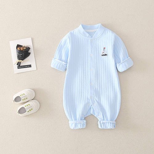 Select New Spring and Autumn Newborn Baby Bodysuit, Close-Fitting Home Clothes, Crawling Clothes, Baby Spring Outfit, Full Moon Suit Wholesale