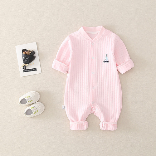 Select New Spring and Autumn Newborn Baby Bodysuit, Close-Fitting Home Clothes, Crawling Clothes, Baby Spring Outfit, Full Moon Suit Wholesale