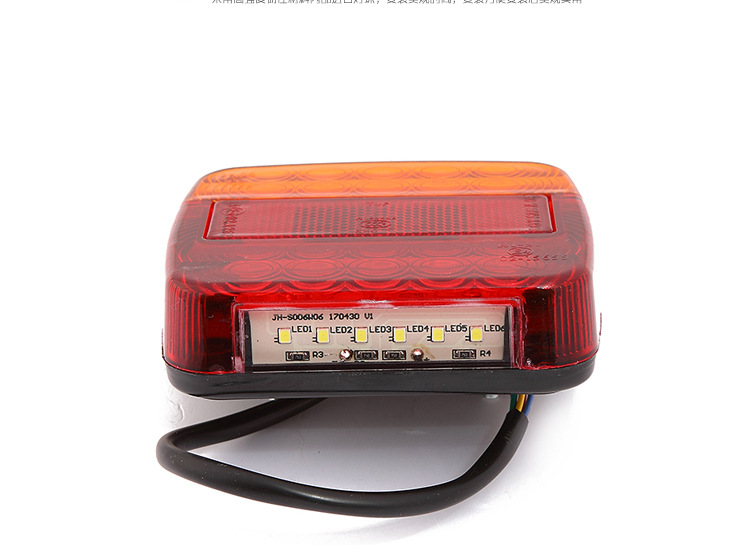 20LED rojo amarillo camión luz trasera luz de señal de remolque con luz de matrícula luz trasera de freno