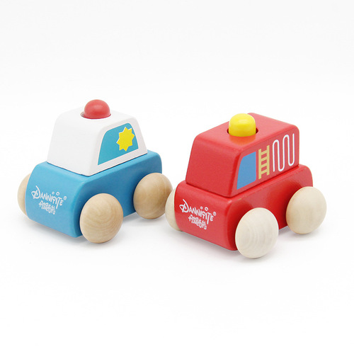 Danny's strange inertia car toy presses and makes sound fruit car traffic car wooden toy