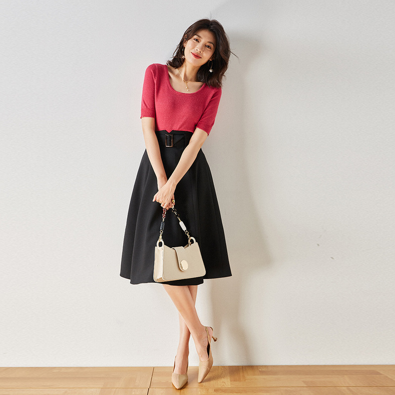 Shenghong Big Sale 2025 New Hepburn Roman Holiday Retro Temperament A-Line Half-Length Group Umbrella Skirt Mid-Length 2151