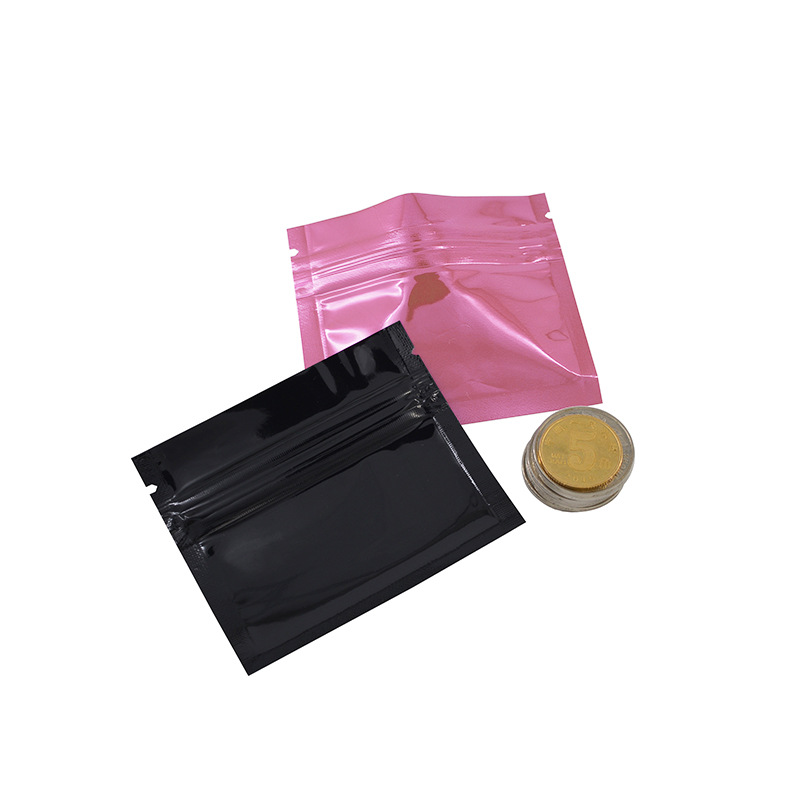 Tamaño pequeño colorido brillante bolsa de ziplock de aluminio bolsa de papel de aluminio decoración de prueba bolsa de hueso bolsa ciega 100 piezas Precio