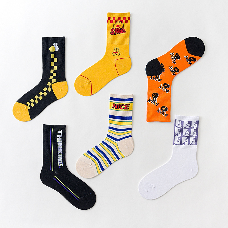 Calze crew in cotone per uomo e donna stile color-block_voghion.com
