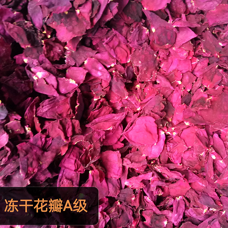 云南重瓣红玫瑰冻干花瓣 墨红玫瑰冻干花瓣 食用玫瑰原料基地批发