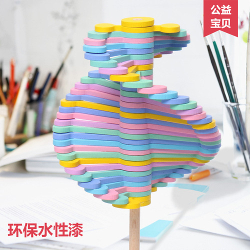 Wooden rotating lollipop Fisher's sequence creative office ornaments adult decompression toy