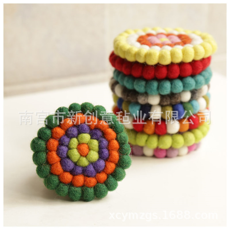 厂家供应创意家居摆件 毛毡杯垫 创意装饰