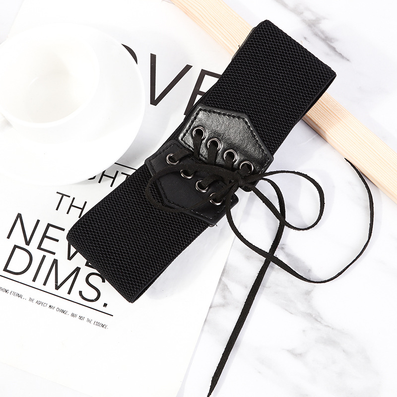 Women's Waist Seal Autumn and Winter New Simple All-match Curry Color Decorative Coat Korean Style Fashionable Elegant PU Loose Belt