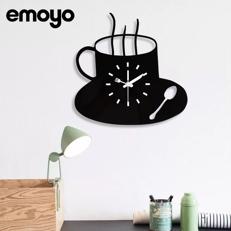 Fábrica directa café sala de estar decoración creativa Reloj de pared 2020 nueva moda hogar acrílico mudo reloj