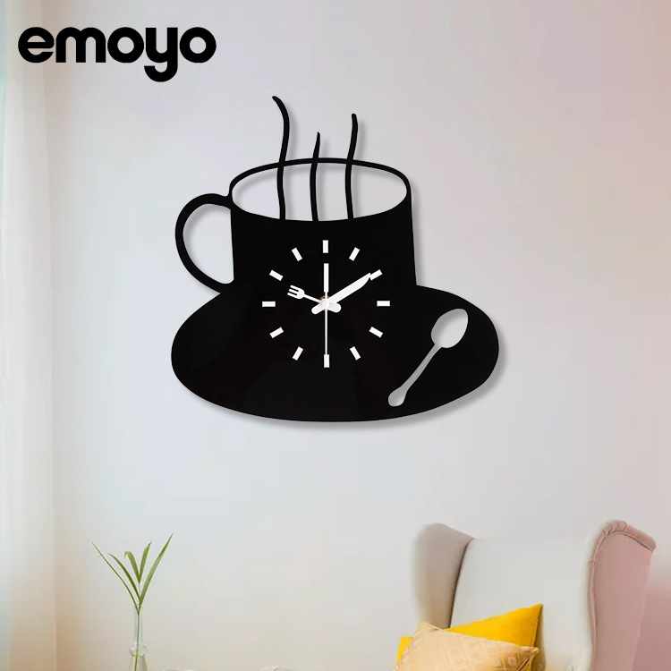 Fábrica directa café sala de estar decoración creativa Reloj de pared 2020 nueva moda hogar acrílico mudo reloj