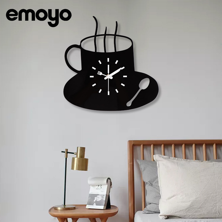Fábrica directa café sala de estar decoración creativa Reloj de pared 2020 nueva moda hogar acrílico mudo reloj