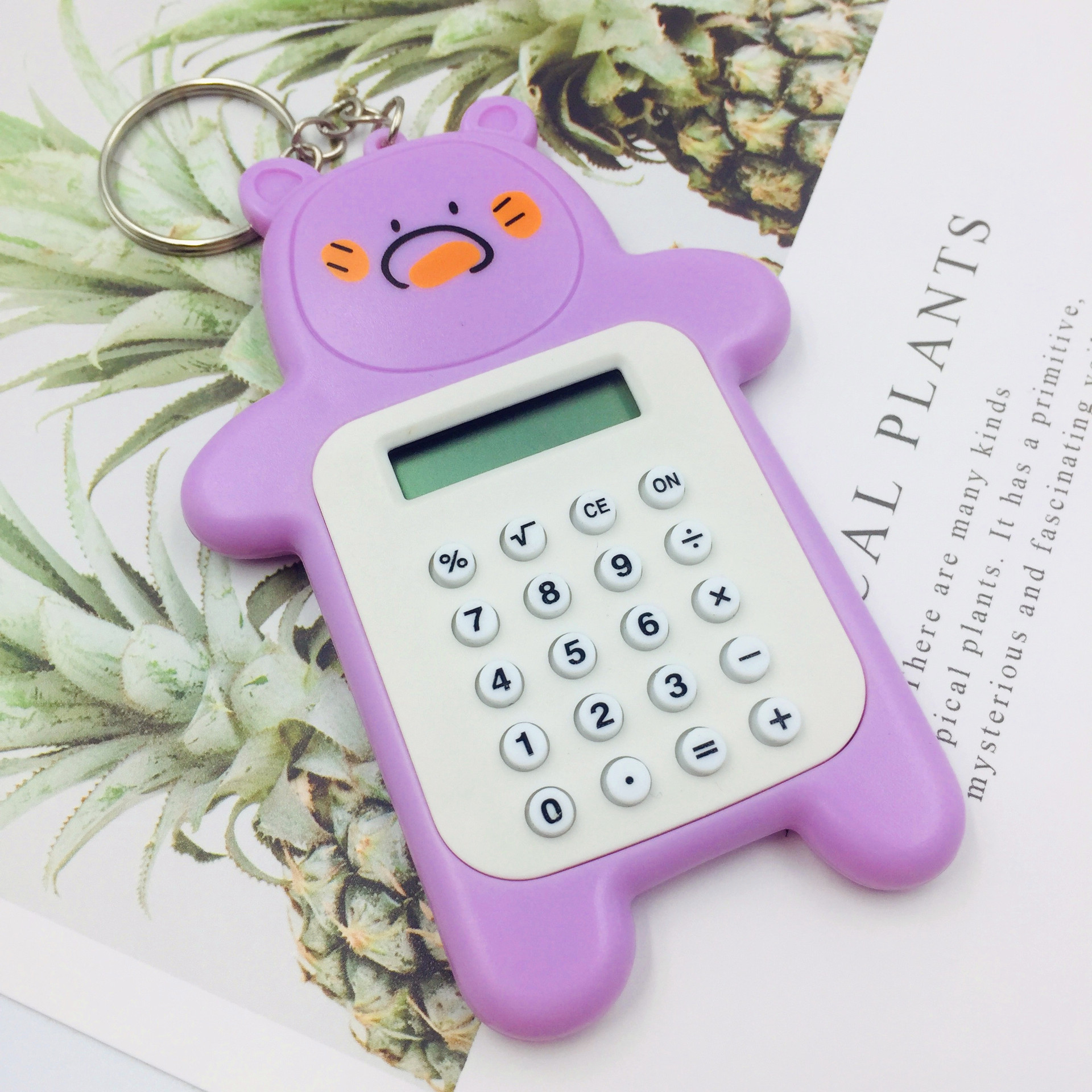 Oso creativo transfronterizo Mini calculadora llavero colgante portátil Escuela Primaria estudiante examen calculadora regalo