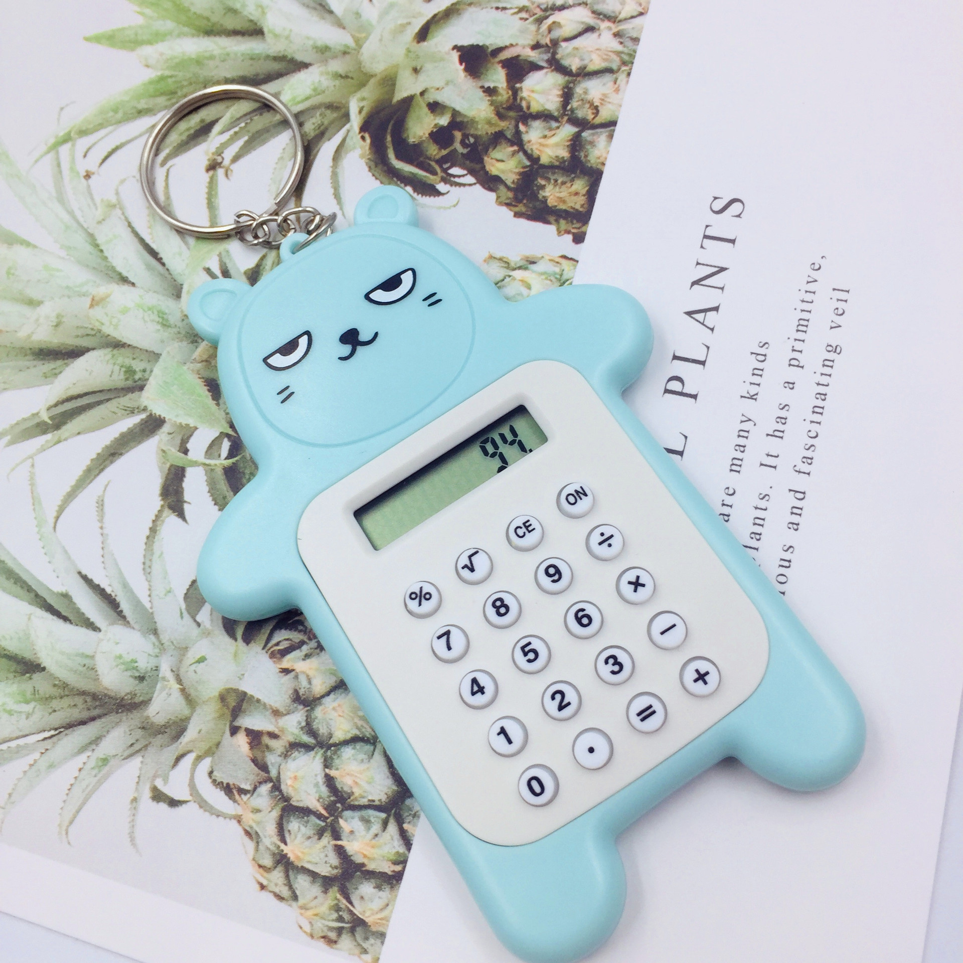 Oso creativo transfronterizo Mini calculadora llavero colgante portátil Escuela Primaria estudiante examen calculadora regalo