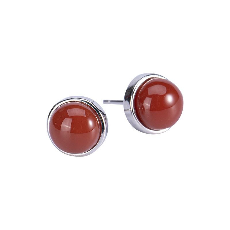 Bông tai đinh tán bạc S925 nữ tính, phong cách cổ điển đơn giản — Kiểu nhỏ (một cặp)
