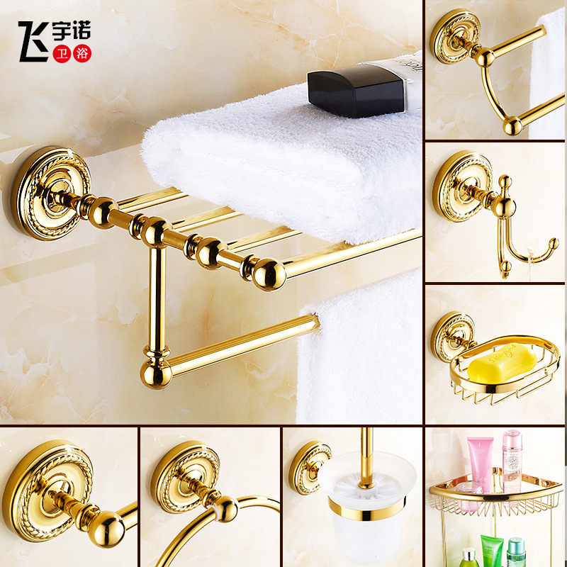 Brass Gold Towel Rack Set European Style Bathroom Towel Rack Bathroom Hardware Bathroom Accessories Set Brass Gold Towel Rack Set European Style Bathroom Towel Rack Bathroom Hardware Bathroom Accessories Set