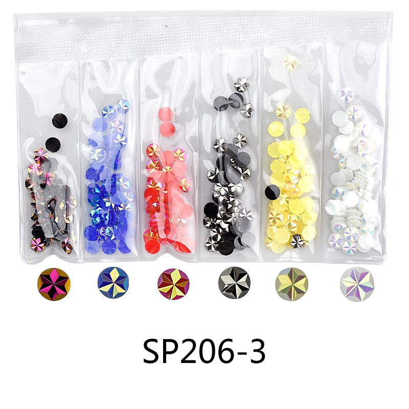 2021 Nueva joyería de uñas nuevo traje de remache en forma especial aleación parche de metal bolsa de seis rejillas joyería de uñas