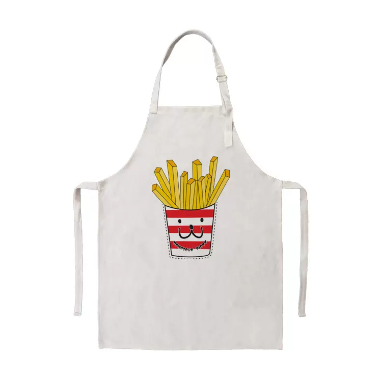 爆款升华印花复合棉麻热转印小孩围裙厂家批发无袖卡通防油污