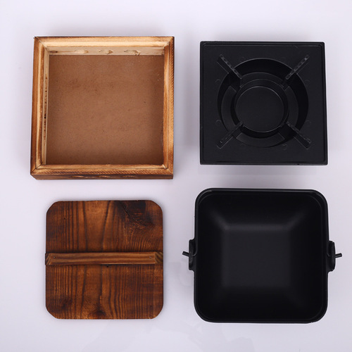 Japanese-style hanging pot hand-held pot household one-person food claypot creative wooden lid hanging pot Shouxi soup pot wholesale can be ordered