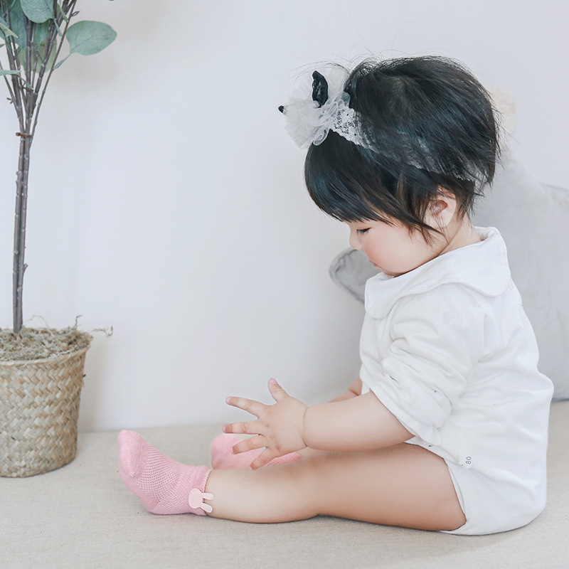 Bebé verano fino bebé calcetines algodón peinado sin hueso dibujos animados malla bebé Calcetines niños y niñas calcetines Corea del Sur