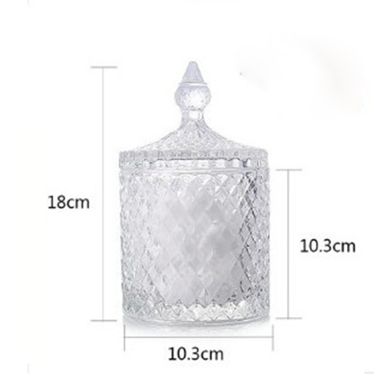 Frasco de cristal transparente para dulces, frasco de almacenamiento de aperitivos, frasco de dulces para boda con tapa, vaso de cristal para velas de aromaterapia, frasco de cristal para dulces de piña