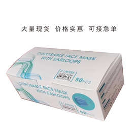 厂家直销一次性口罩包装盒定做现货跨境口罩包装盒英文通用包装盒