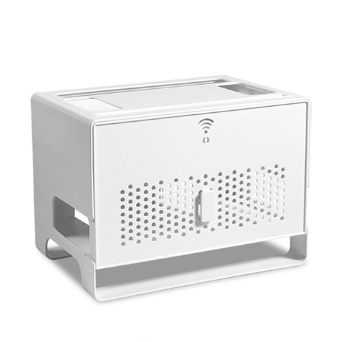 Router storage box desk double-layer hollow ventilation detachable dustproof set-top box power strip network cable organizer