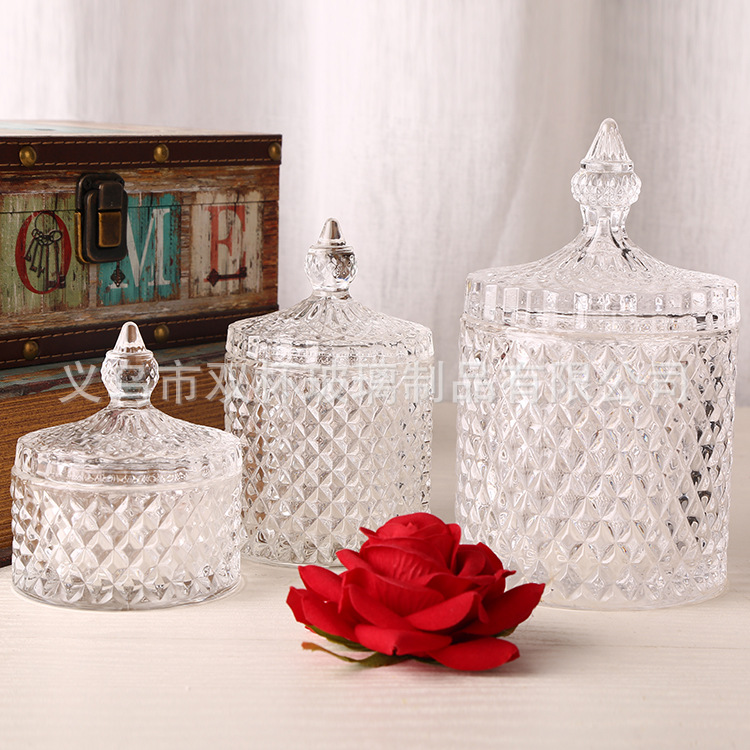 Frasco de cristal transparente para dulces, frasco de almacenamiento de aperitivos, frasco de dulces para boda con tapa, vaso de cristal para velas de aromaterapia, frasco de cristal para dulces de piña