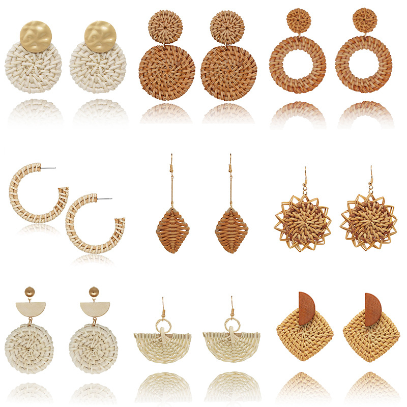 fashionable creative woven retro earrings handmade