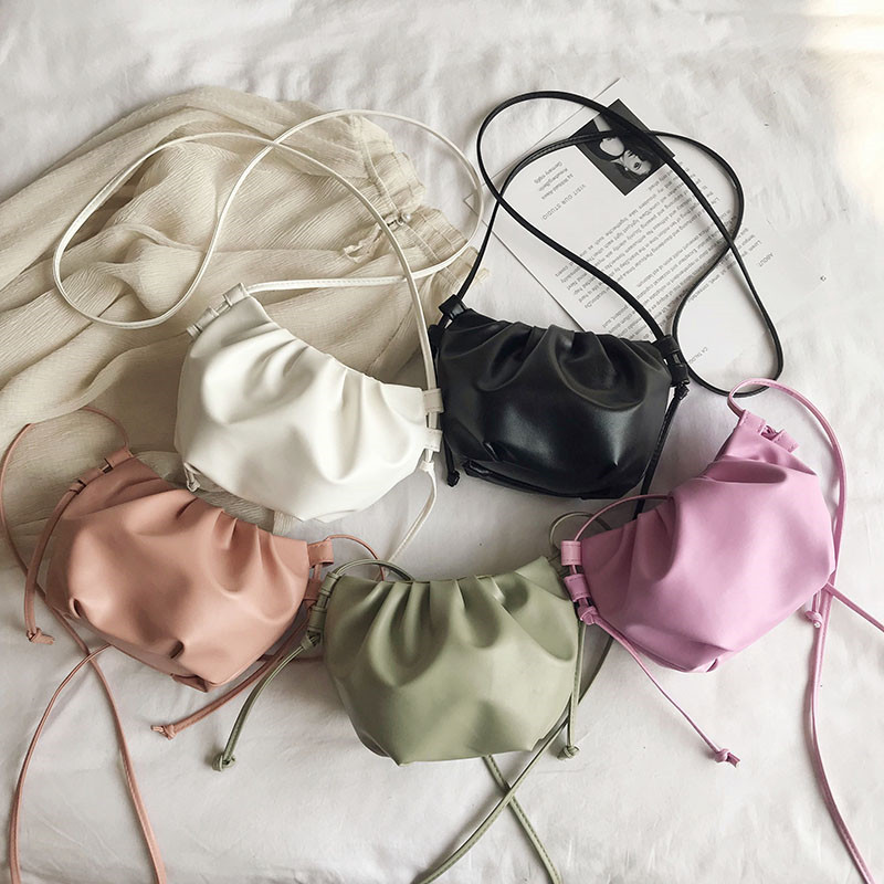 Ins Small Bag Women's Bag 2020 New Pleated Popular Same Style Shoulder Bag Versatile Korean Style Trendy Cloud Crossbody Bag