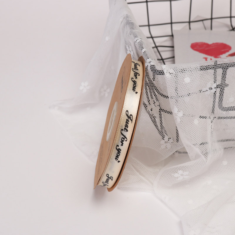 1cm impreso cinta inglesa arco de impresión en relieve cinta flor regalo material de embalaje al por mayor