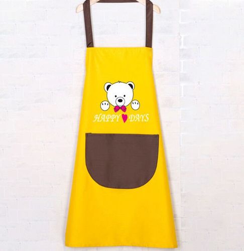 Hand-wiping apron waterproof and dirty home kitchen cooking apron Korean version creative cute bear hanging neck hand towel apron