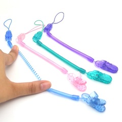 Nursing bottle teether chain prevent drop, can be extended spring, tooth gum biting fun chain teether clip, can be extended to prevent chain drop.