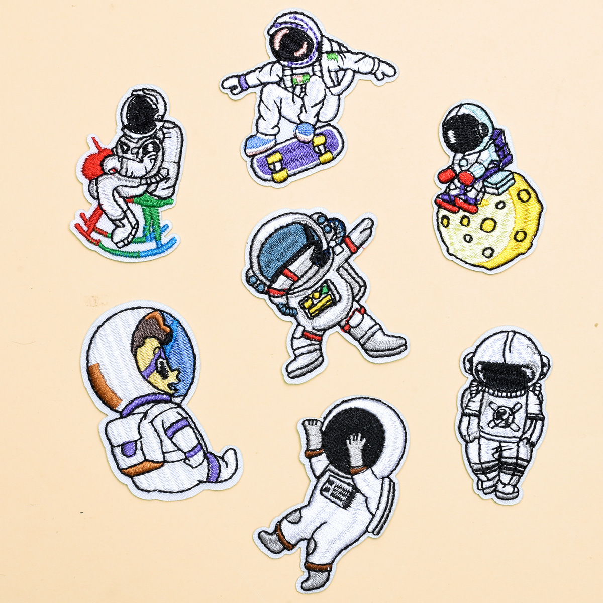 丽的电脑绣花宇航员空军潜水员DIY补丁贴厂家布徽章刺绣布贴