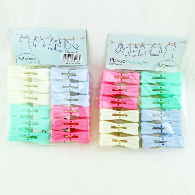 N2 013 133 # doce bowknot clip de ropa edredón de plástico clip de secado edredón clip Yiwu 2 yuanes dos yuanes Tienda de Departamentos