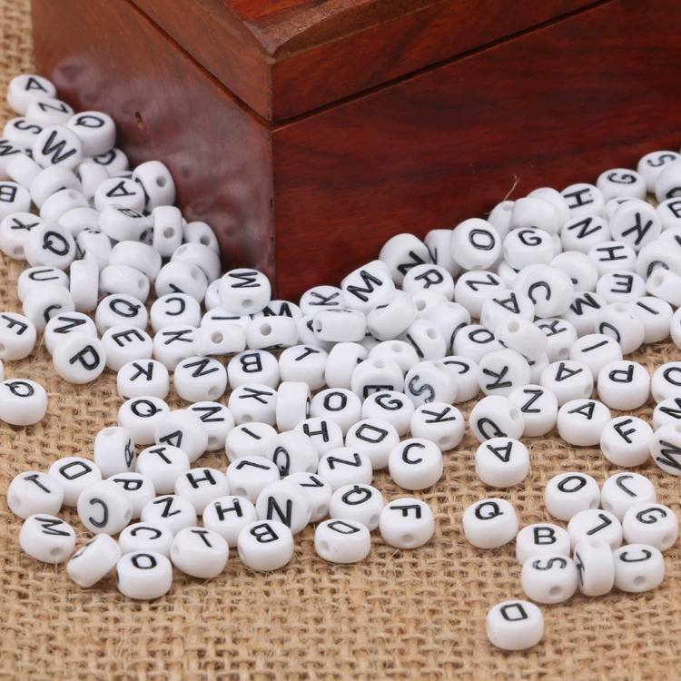 Детской акриловой бисерной bracelet handmade with letters, beads, English letters