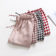 夏季纯棉女士睡裤外贸出口双层纱布长裤休闲裤加大宽松舒适家居裤