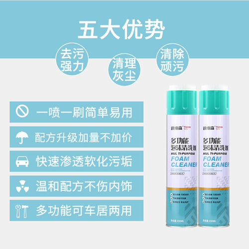 Multifunctional foam cleaner, powerful decontamination car interior cleaner, beauty and care products