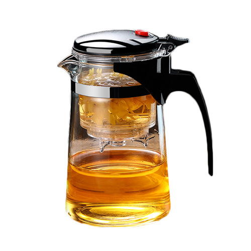 Heat-resistant glass teapot, elegant cup, filtered tea water separation, tea brewing device, exquisite cup, tea ceremony cup, printable LOGO