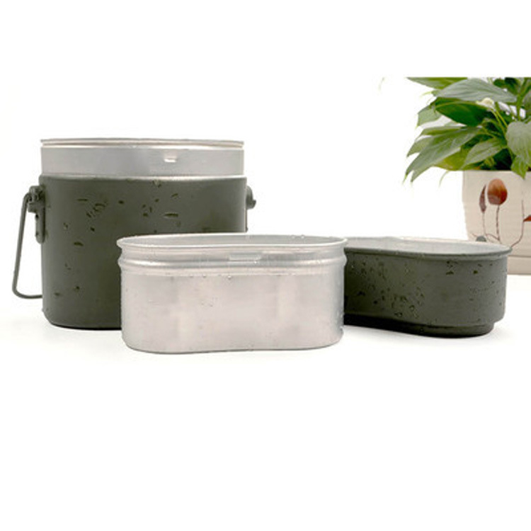 Bento alemán ventilador militar caja de almuerzo vintage nostálgico al aire libre multi-funcional caja de almuerzo traje hervidor de aluminio barbacoa caja de almuerzo