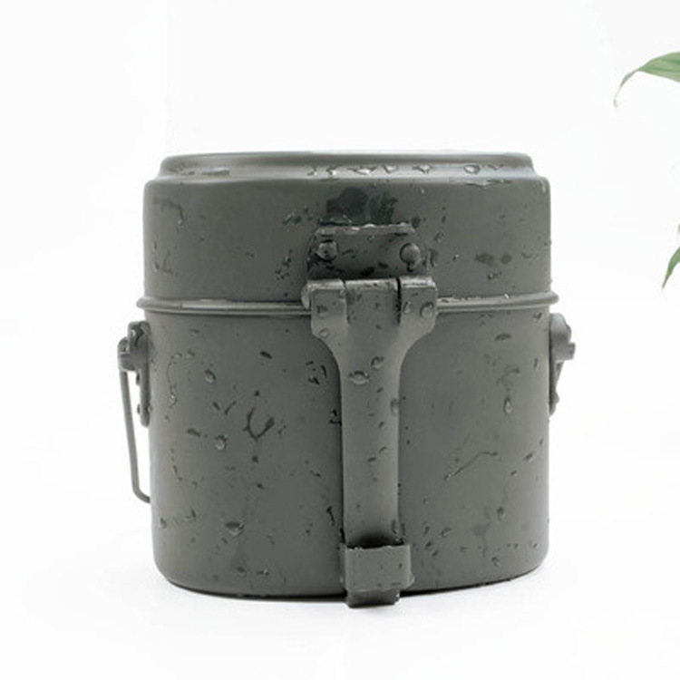Bento alemán ventilador militar caja de almuerzo vintage nostálgico al aire libre multi-funcional caja de almuerzo traje hervidor de aluminio barbacoa caja de almuerzo