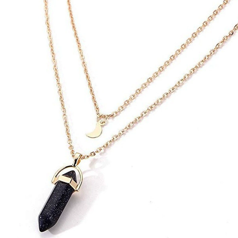 Accessory, hexagonal pendant, necklace, chain, simple and elegant design, wholesale