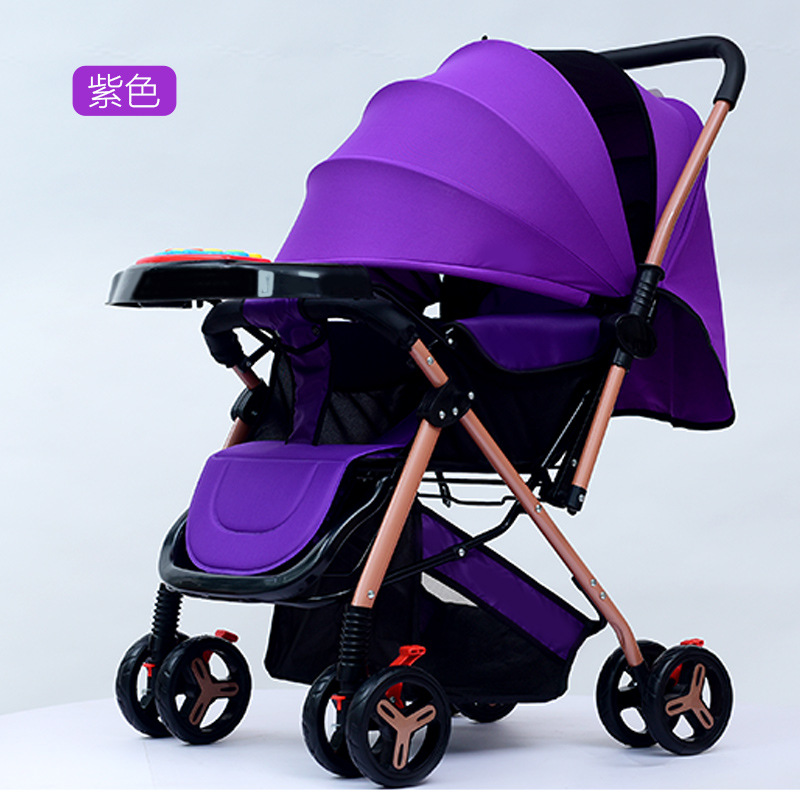 Cochecito de bebé plegable y ligero, de dos vías, cuatro ruedas, directo de fábrica, venta al por mayor.