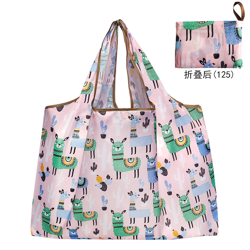 Gran y mediano portátil plegable supermercado bolsa de compras Portátil Bolsa de gran capacidad bolsa de tela impermeable bolsa de tela de compras