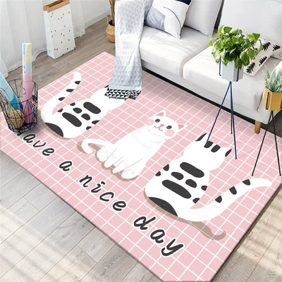 Avtomobil döşəmə paspasları — Price Cute Cartoon Floor Mat - powder-two-back-back-cat-40x-60cm