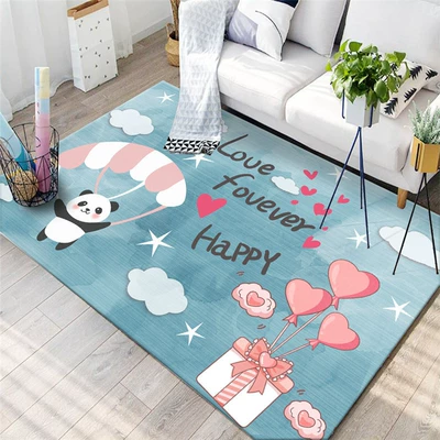 Avtomobil döşəmə paspasları – Floor Mat Girl Carpet Living - blue-love-panda-40x-60cm