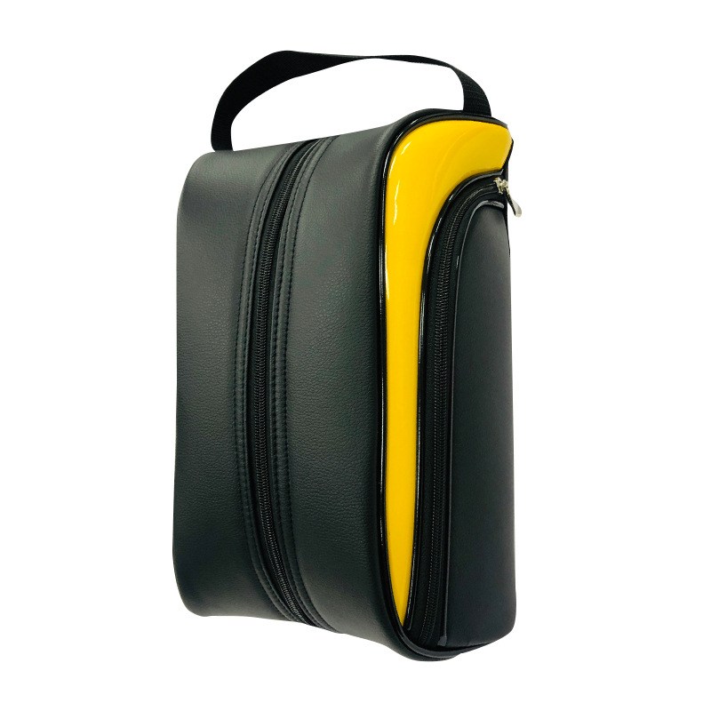 Transfronterizo venta caliente bolsa de zapatos de golf al aire libre bolsas de zapatillas de deporte bolsa a prueba de polvo litchi patrón pu material tres colores opcionales