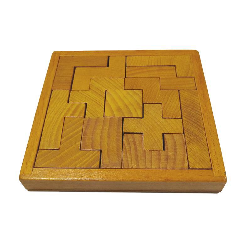 Juguetes educativos de educación temprana para niños, rompecabezas de madera, ejercicio de capacidad de pensamiento espacial, 13 bloques de construcción de cerebros al por mayor