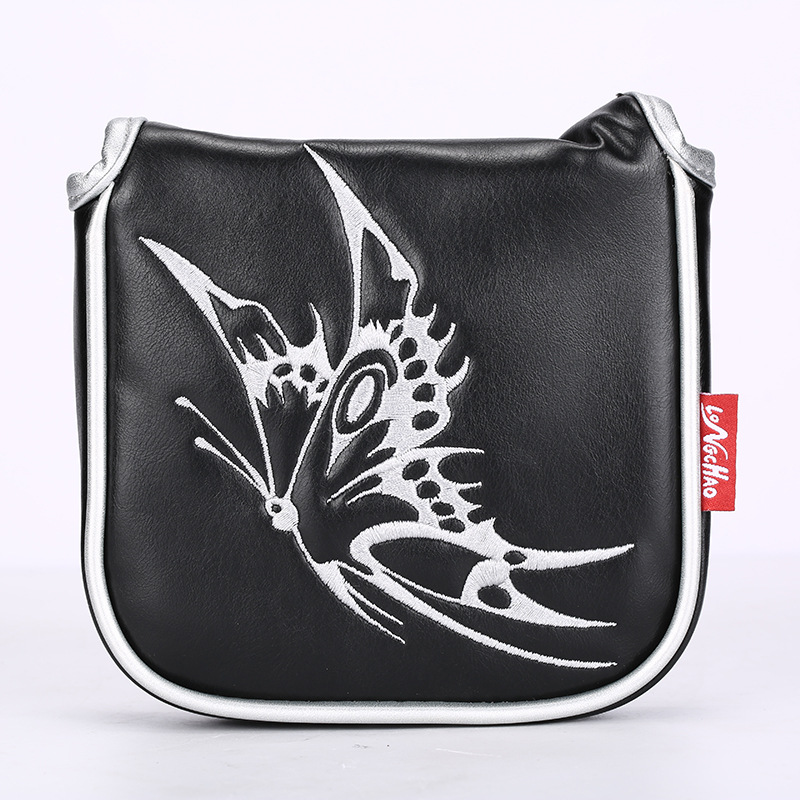 Venta caliente transfronteriza cubierta del club de golf de la PU de alta calidad bordado cuadrado binaural Golf putter cubierta de una sola pieza entrega