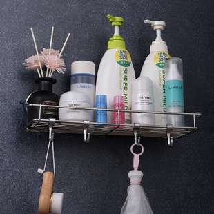 Kitchen and toilet stainless steel square basket nail-free kitchen storage basket punch-free strong suction cup rack