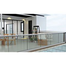 阳台栏杆 别墅 不锈钢单钢板立柱栏杆 钢化玻璃栏杆 无框