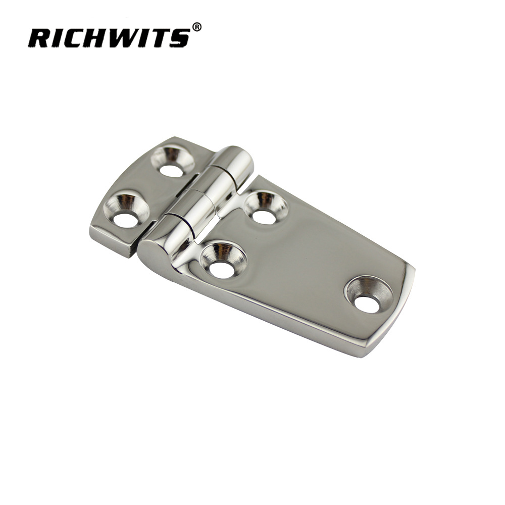 RICHWITS 스테인레스 스틸 316 거울 광택 경첩 사다리꼴 5 홀 힌지 플랫 오픈 접이식 경첩 힌지